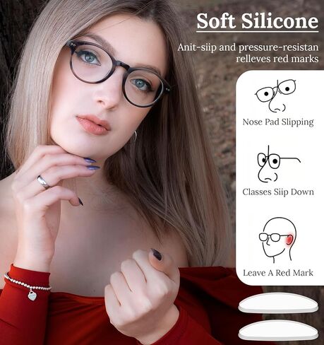40PCS Nose Bridge Pads for Glasses, 0.75 Inch Adhesive Silicone Nose Pads for Glasses for Comfort & No Marks, Professional Non-Slip Grips for Eyeglasses & Sunglasses (1mm) in Saudi Arabia