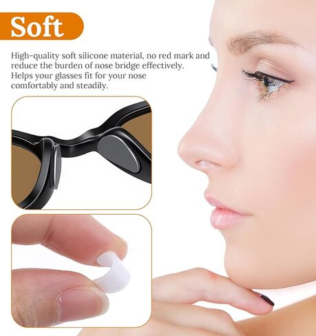 40PCS Nose Bridge Pads for Glasses, 0.75 Inch Adhesive Silicone Nose Pads for Glasses for Comfort & No Marks, Professional Non-Slip Grips for Eyeglasses & Sunglasses (1mm) in Saudi Arabia