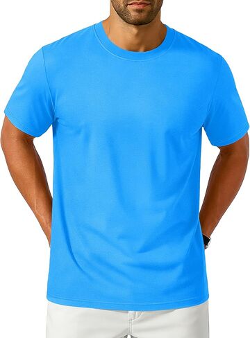Cotrasen Men's T Shirts Cotton Short Sleeve Shirts for Men Casual Crew Neck Basic T-Shirts Summer Soft Comfort Tee Shirts in Kuwait