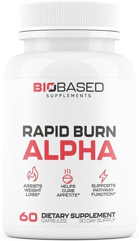 رابيد بيرن ألفا - حارق الدهون للرجال - يدعم المسارات الصحية المرتبطة بنشاط GLP-1 - مثبط الشهية، معزز الطاقة، يساعد على الحفاظ على العضلات أثناء تمزيقها - 60 كبسولة للجنسين in Kuwait