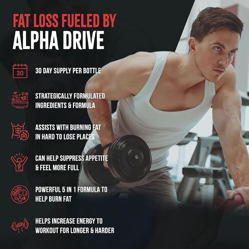 رابيد بيرن ألفا - حارق الدهون للرجال - يدعم المسارات الصحية المرتبطة بنشاط GLP-1 - مثبط الشهية، معزز الطاقة، يساعد على الحفاظ على العضلات أثناء تمزيقها - 60 كبسولة للجنسين in Kuwait