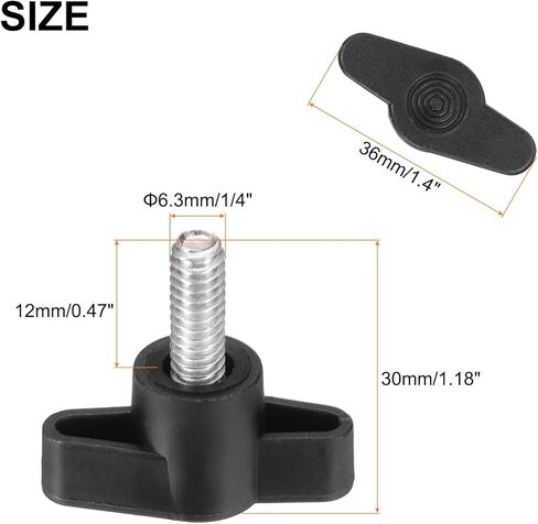 10Pcs Clamping Screw Knob, 36mm Dia T Shaped Grips Knob, Thumb Screws Handle 1/4"-12 Male Thread for Quick Remove Hand Tightening Knob in Saudi Arabia