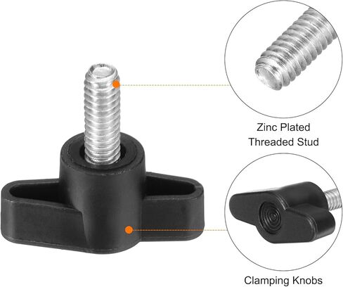 10Pcs Clamping Screw Knob, 36mm Dia T Shaped Grips Knob, Thumb Screws Handle 1/4"-12 Male Thread for Quick Remove Hand Tightening Knob in Saudi Arabia