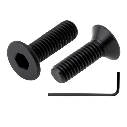 M3 x 6mm Flat Head Machine Screws, Hexagon Countersunk Screws with Wrench, Carbon Steel Fasteners Bolts, Black Finish (100 Pcs) in Saudi Arabia