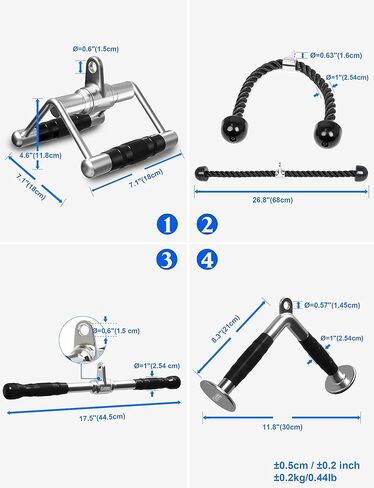 POWER GUIDANCE Triceps Pull Down Attachment, Cable Machine Accessories for Home Gym, Lat Pull Down Attachment Weight Fitness in Saudi Arabia