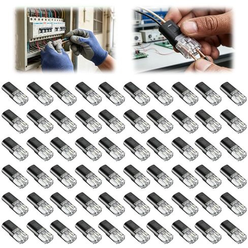 Double Wire Plug in Connector with Locking Buckle, Flame Retardant Locking Wire Connectors, Multi-Purpose Snap-On Blocks for Strip Lights DIY Crafting,Emergency Repairs, Home Wiring(60PCS) in Saudi Arabia