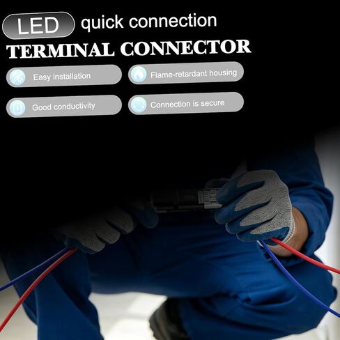 Double Wire Plug in Connector with Locking Buckle, Flame Retardant Locking Wire Connectors, Multi-Purpose Snap-On Blocks for Strip Lights DIY Crafting,Emergency Repairs, Home Wiring(60PCS) in Saudi Arabia