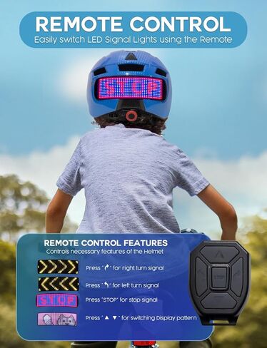 Kids Helmet - Toddler Bike Helmet with LED Turnning/Stop Signals & Customizable Display - Breathable Lightweight Boy/Girl Helmet for Skateboard, Roller Skate, Scooter in Saudi Arabia