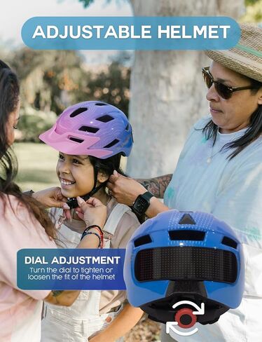 Kids Helmet - Toddler Bike Helmet with LED Turnning/Stop Signals & Customizable Display - Breathable Lightweight Boy/Girl Helmet for Skateboard, Roller Skate, Scooter in Saudi Arabia