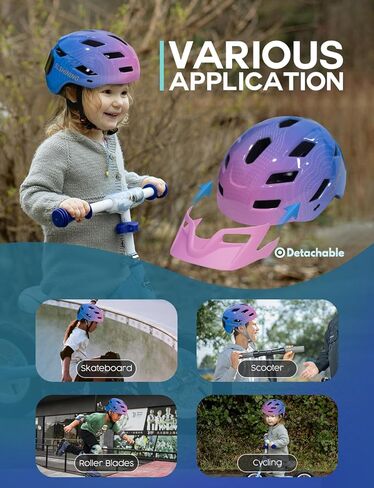 Kids Helmet - Toddler Bike Helmet with LED Turnning/Stop Signals & Customizable Display - Breathable Lightweight Boy/Girl Helmet for Skateboard, Roller Skate, Scooter in Saudi Arabia
