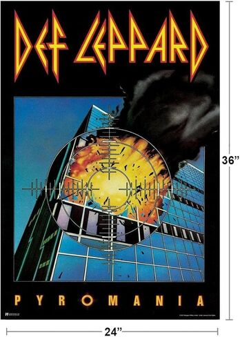 Def Leppard Poster Pyromania Album Cover 80s Rock Band Posters Vintage Music Heavy Metal Cool Wall Art Print Poster 24x36 in Saudi Arabia