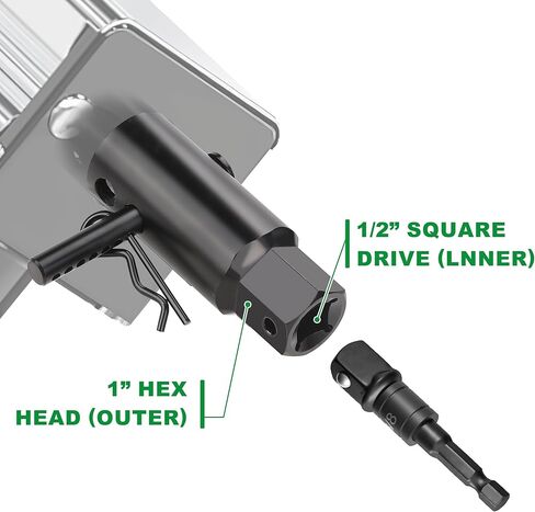 WYNNsky Heavy-Duty Trailer Jack Drill Adapter, Used with 1/2’’ Drive Adapter or 1’’ Socket in Saudi Arabia