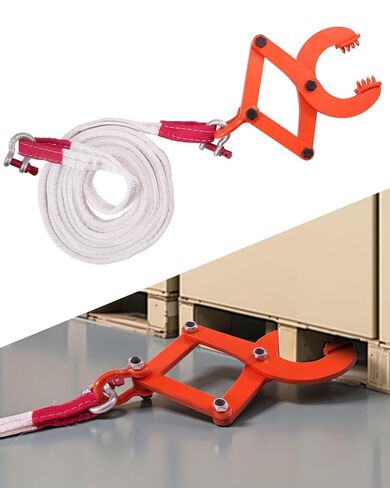 Pickup Pallet Puller Clamp Kit 1T/2205Lbs Truck Pallet Puller Clamp with 2 Steel Hooks & 13.1ft Tow Strap & Gloves, Stump/Tree Pallet Puller Tool for Pulling Pallets Wood or Heavy Thing in Saudi Arabia