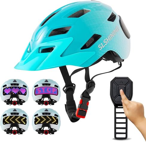 Kids Helmet - Toddler Bike Helmet with LED Turnning/Stop Signals & Customizable Display - Breathable Lightweight Boy/Girl Helmet for Skateboard, Roller Skate, Scooter in Saudi Arabia