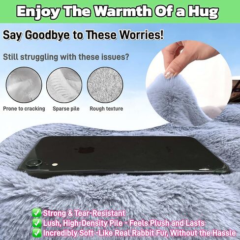 Golf Cart Seat Covers - Soft Faux Fur Seat Blanket, with 4 Pockets, Non-Slip, Thick & Warm, Fit EZGO, Club Car, Yamaha, Epic and Other 2-Seat Golf Cart, All-Season, 51"x 33", Light Gray in Kuwait