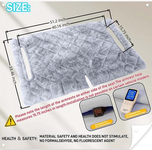 Golf Cart Seat Covers - Soft Faux Fur Seat Blanket, with 4 Pockets, Non-Slip, Thick & Warm, Fit EZGO, Club Car, Yamaha, Epic and Other 2-Seat Golf Cart, All-Season, 51"x 33", Light Gray in Kuwait