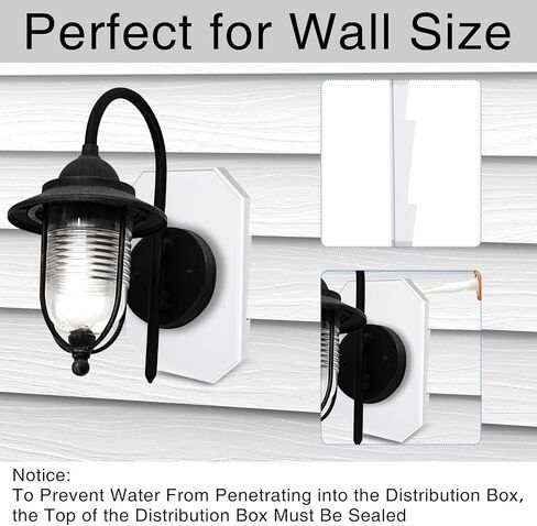 طقم تثبيت جانبي مكون من قطعتين مع صندوق كهربائي مدمج، وكتلة تثبيت جانبية من الفينيل للإضاءة الخارجية، تناسب جوانب حضن مقاس 4 بوصات ارتفاع و1/2 بوصة (أبيض - عبوتان، جوانب حضن 1/2 بوصة) in Kuwait