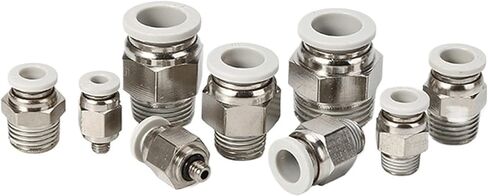 PC Pneumatic Quick Coupling Hose Air Tube 4 6 8 10 12mm Quick Coupling Male Thread 1/4" 1/2" 1/8" 3/8" BSPT PC 8-02 10-02(PC4-M5) in Saudi Arabia