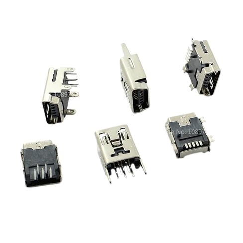 Fengpeng 10/50 قطعة USB SMT SMD DIP 5 دبوس أنثى نوع B مقبس موصل التوصيل مستقيم جاك الذيل المكونات في (النوع-1، 10 قطع) in Kuwait