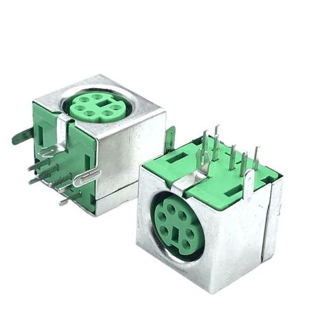 fengpeng 2/5/10Pcs Female Socket Jack Connector On PCB Black/Green/Purple 6 Pins PS/2 Square Adpater(Green,5PCS) in Saudi Arabia