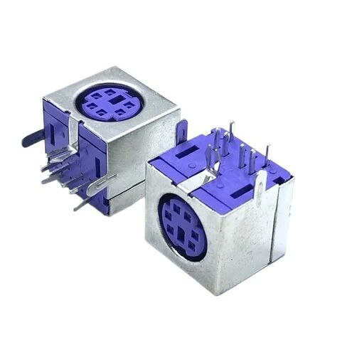 Fengpeng 2/5/10 قطعة موصل مقبس مقبس أنثى على PCB أسود/أخضر/أرجواني 6 دبابيس PS/2 مربع Adpater (أخضر، 5 قطع) in Kuwait