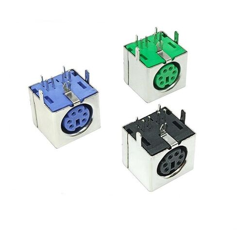 fengpeng 2/5/10Pcs Female Socket Jack Connector On PCB Black/Green/Purple 6 Pins PS/2 Square Adpater(Green,5PCS) in Saudi Arabia