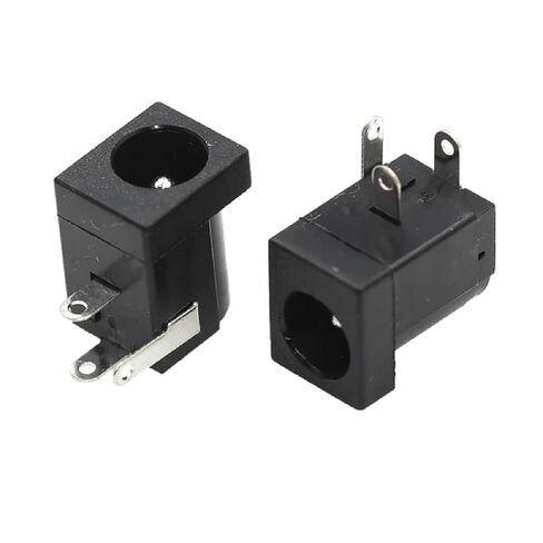 DC-005 Black PCB Mount Power Jack Socket, 5.5x2.1mm Right Angle DC Connector, 10 Pack Terminal Block with Nylon Housing in Saudi Arabia