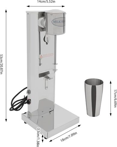 Electric Milkshake Maker Machine, Commercial Electric Milkshake Maker with 22 Ounces Mixing Cup, Stainless Steel Milk Shakes Machine for Commercial & Home Use in Saudi Arabia