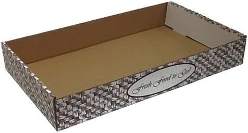 Corrugated B-Flute Carry Box White/Basketweave, 21.5" Length x 12" Width x 3.5" Depth | 50/Bundle in Saudi Arabia