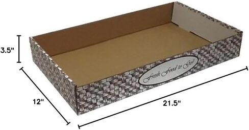 Corrugated B-Flute Carry Box White/Basketweave, 21.5" Length x 12" Width x 3.5" Depth | 50/Bundle in Saudi Arabia
