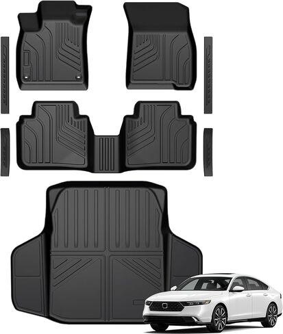 Floor Mats Set for 2018-2025 2026 Honda Odyssey Accessories, Full Coverage All Weather Floor Mats Lower Cargo Mat & Door Sill Guards for Honda Odyssey Minivan in Kuwait