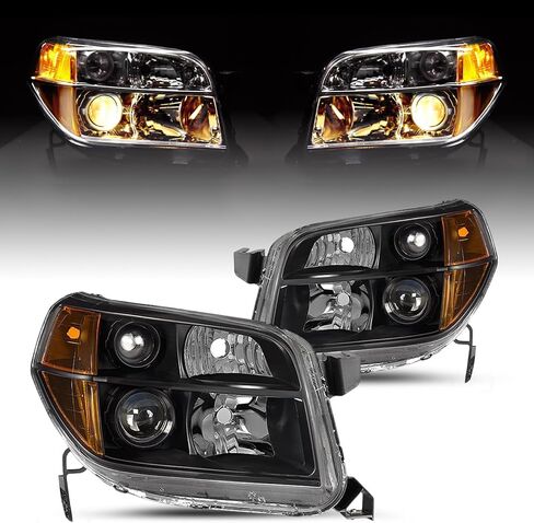 JSBOBOYAT Headlight Assembly Pair بديل لعام 2006 2007 2008 Honda Pilot Headpress Housing Black Housing with Amber Reflector (Driver & Passenger) in Saudi Arabia