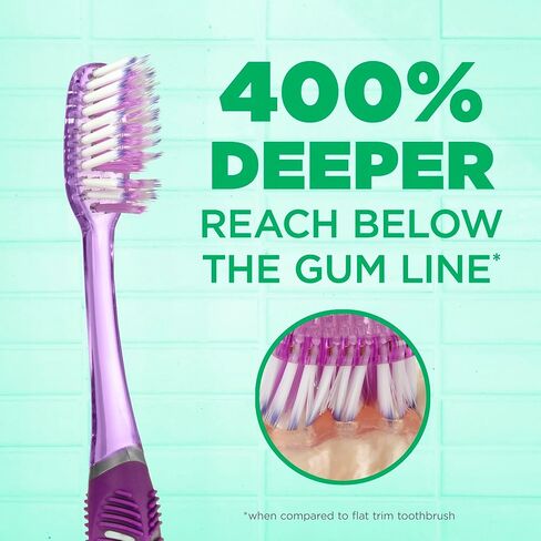 فرشاة أسنان GUM Technique Deep Clean - رأس كامل - فرش أسنان ناعمة للبالغين بشعيرات ناعمة حساسة، عدد 1 (عبوة من 6 قطع) in Saudi Arabia