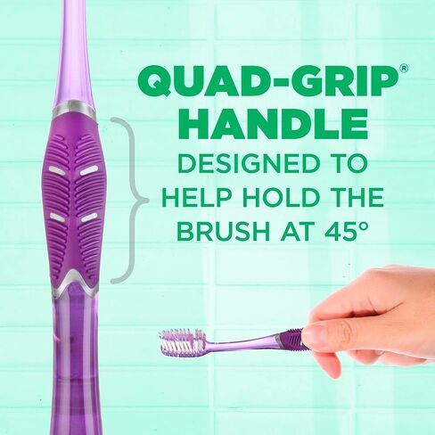 فرشاة أسنان GUM Technique Deep Clean - رأس كامل - فرش أسنان ناعمة للبالغين بشعيرات ناعمة حساسة، عدد 1 (عبوة من 6 قطع) in Saudi Arabia
