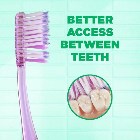 فرشاة أسنان GUM Technique Deep Clean - رأس كامل - فرش أسنان ناعمة للبالغين بشعيرات ناعمة حساسة، عدد 1 (عبوة من 6 قطع) in Saudi Arabia