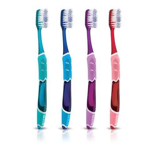 فرشاة أسنان GUM Technique Deep Clean - رأس كامل - فرش أسنان ناعمة للبالغين بشعيرات ناعمة حساسة، عدد 1 (عبوة من 6 قطع) in Saudi Arabia