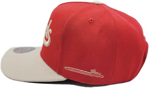 Mitchell & Ness Los Angeles Angels of Anaheim New City Connect Pro Crown Red Tan Era Snapback Hat Cap in Saudi Arabia