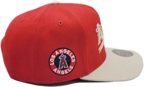 Mitchell & Ness Los Angeles Angels of Anaheim New City Connect Pro Crown Red Tan Era Snapback Hat Cap in Saudi Arabia