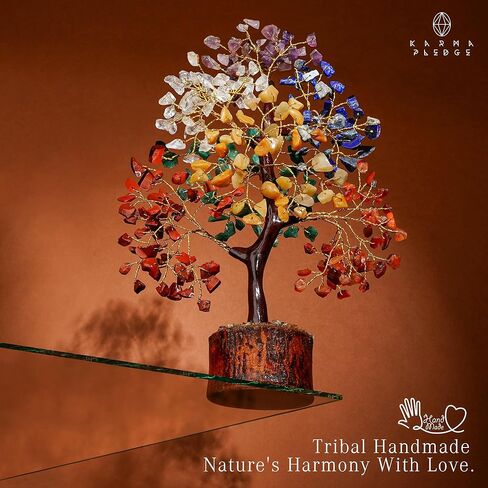 KARMAPLEDGE 7 Chakra Tree of Life for Manifestation Unique Birthday Gifts for Women, Men, Friends, Handmade Home Office Decor Healing Crystal Tree for Money, Reiki, Good Luck, for Her, Mom & Dad in Kuwait
