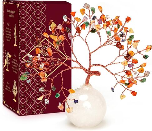 KARMAPLEDGE 7 Chakra Tree of Life for Manifestation Unique Birthday Gifts for Women, Men, Friends, Handmade Home Office Decor Healing Crystal Tree for Money, Reiki, Good Luck, for Her, Mom & Dad in Kuwait