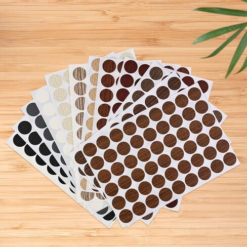 Screw Hole Covers Stickers, 21 mm Adhesive PVC Screw Cover Caps, 12 Basic Colors Wood Stickers for Furniture Desk Wall Cabinets Wardrobes 648 PCS in Saudi Arabia