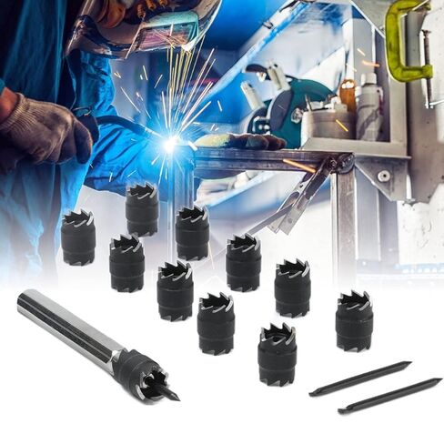 Spot Weld Cutter Set, Double Sided HSS Power Drill Bits, 3/8in Hole Remover for Welding, High Efficiency Wear Cutter for Thin Metal Plates, Includes 10 Cutters an in Kuwait