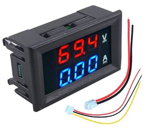 10Pcs 0.28" LED Digital Voltmeter Ammeter 3/4 Bit 5 Wires 100V/200V 10A Voltage Current Meter Tester Blue Red Dual Display(4bit red Blue,100V 10A) in Saudi Arabia