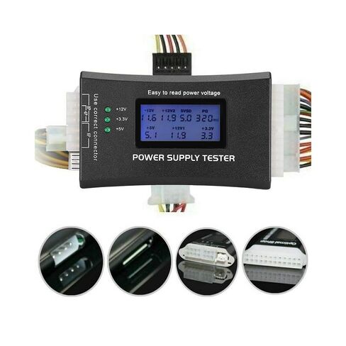 جهاز اختبار إمداد الطاقة للكمبيوتر الشخصي، جهاز اختبار الترانزستور بشاشة الكريستال السائل LCD، مكثف ترانزستور التنبيه تلقائيًا، لواجهات 20Pin 24Pin P4 P6 P8 PCI E in Kuwait