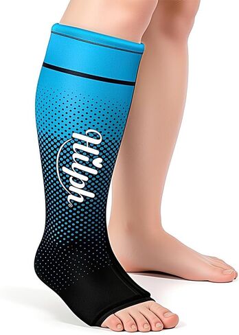 Hilph Full Calf & Foot Ice Pack Wrap for Running Recovery, Extended Leg to Foot Cold Compression Therapy Sock Ice Sleeve for Shin Splints Pain Relief, Reduce Swelling, Muscle Recovery After Exercise in Saudi Arabia