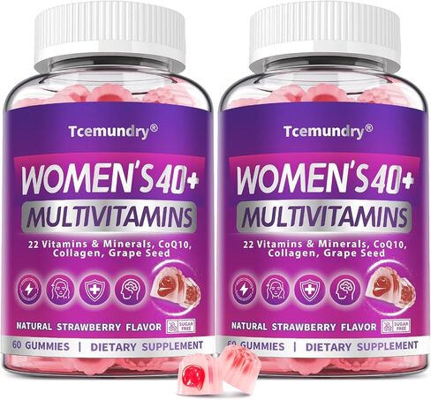 Methylated Multivitamin for Women 40+: Womens Multivitamin Gummy with Biotin, CoQ10, Collagen, Grape Seed,Vitamins A C D E, B Complex for Energy, Beauty, Immune - Vegan, Sugar Free, 120 Gummies in Saudi Arabia