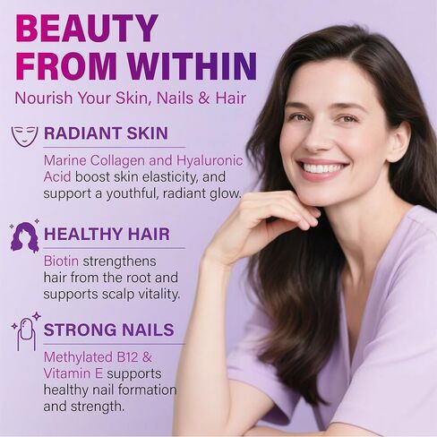 الفيتامينات الميثيلية المتعددة للنساء 40+: علكة الفيتامينات المتعددة للنساء مع البيوتين، مرافق الإنزيم Q10، الكولاجين، بذور العنب، فيتامينات A C D E، B المركب للطاقة والجمال والمناعة - نباتي، خالي من السكر، 120 علكة in Kuwait