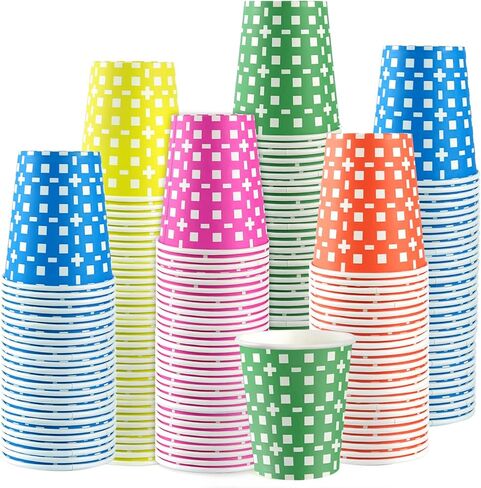 500 كوب ورقي سعة 5 أونصة، متعدد الألوان، غسول فم للحمام صغير، أكواب ورقية للاستعمال مرة واحدة، موزع حلوى للاستخدام المنزلي، والحفلات، والنزهات، والسفر والمناسبات، والشواء، 5 ألوان in Kuwait