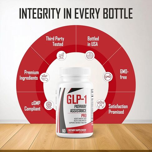 GLP-1 PRO | Weight Loss Pills, Appetite Suppressant & Fat Burner for Men & Women | Supports Healthy Pathways Associated with GLP-1 Activity | 3rd Party Tested - 60 Capsules for Adults in Saudi Arabia