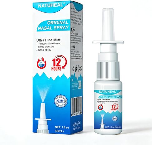 Nasal Spray with Naphazoline HCL Decongestant, Strength 12 Hour Over-The-Counter Medication Nose Spray for Sinus Relief, Nasal Decongestants for Adults & Sinus Congestion - 1 fl oz in Saudi Arabia